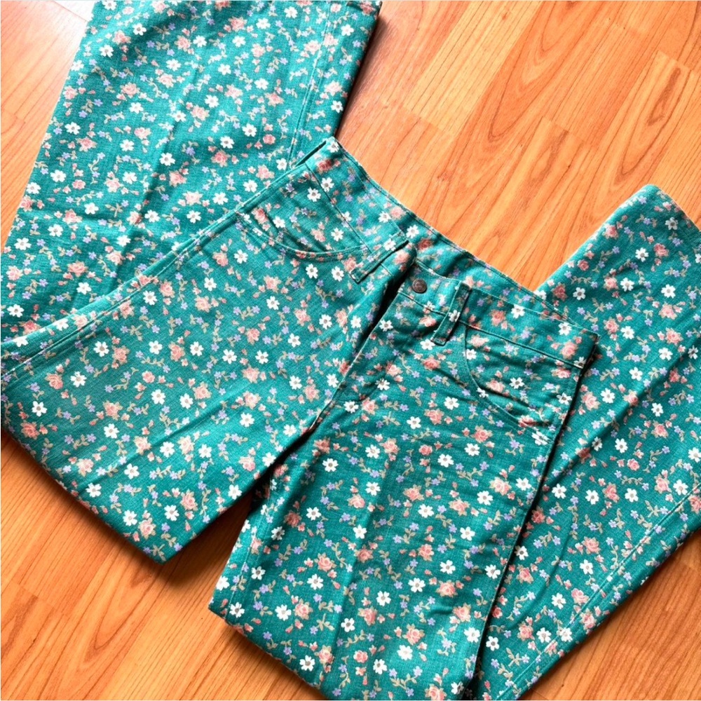 Vintage 70s Mod Floral Jeans